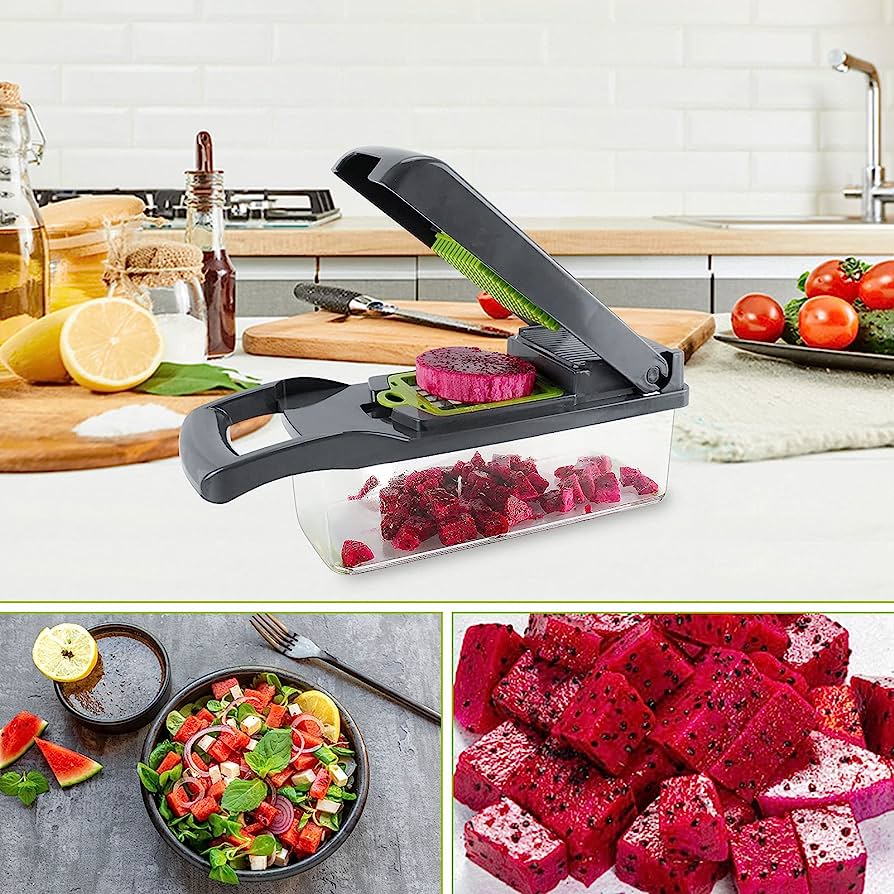 Multifunctional Vegetable Chopper & Slicer - Premium Food Cutter, Dicer & Onion Grater for Kitchen
