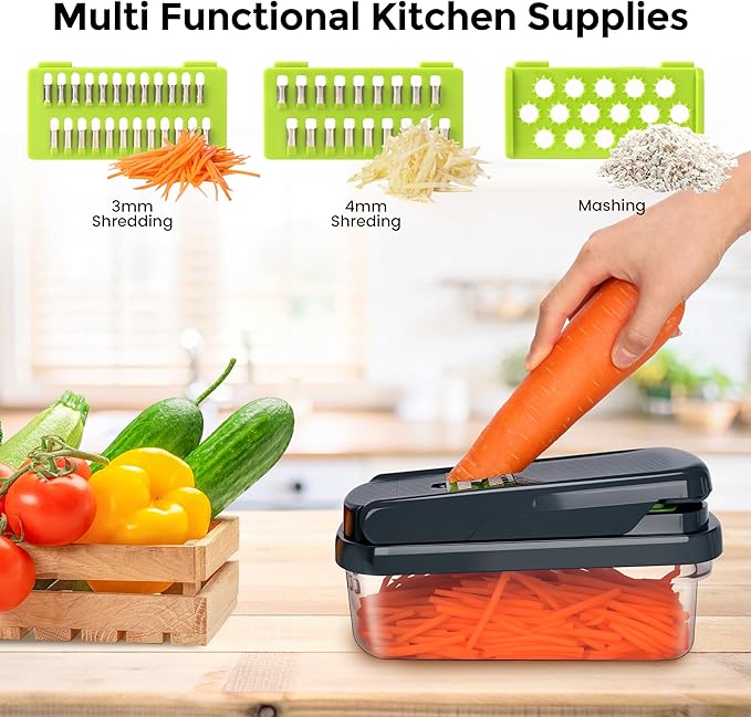Multifunctional Vegetable Chopper & Slicer - Premium Food Cutter, Dicer & Onion Grater for Kitchen