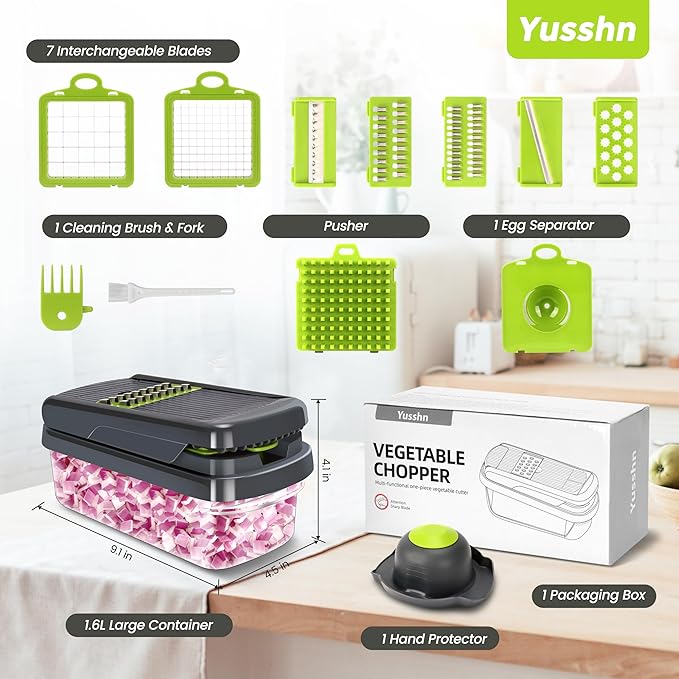 Multifunctional Vegetable Chopper & Slicer - Premium Food Cutter, Dicer & Onion Grater for Kitchen