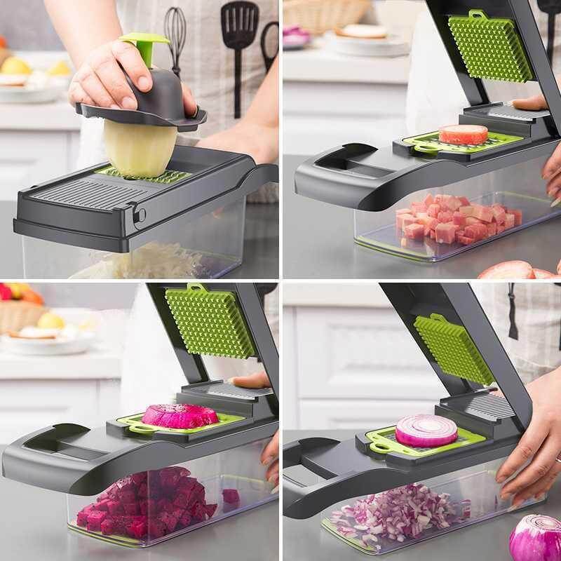 Multifunctional Vegetable Chopper & Slicer - Premium Food Cutter, Dicer & Onion Grater for Kitchen