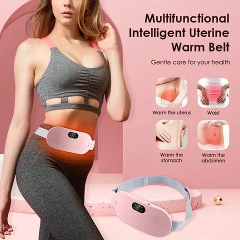 Smart Menstrual Heating Pad - Instant Period Cramp Relief Belt with Massage (Portable & Rechargeable)